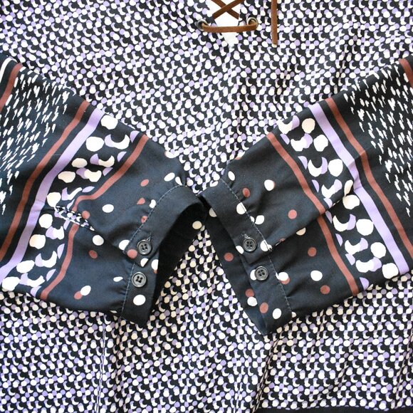 Eloquii Lace Up Front Long Sleeve Tunic Top - Picture 11 of 11